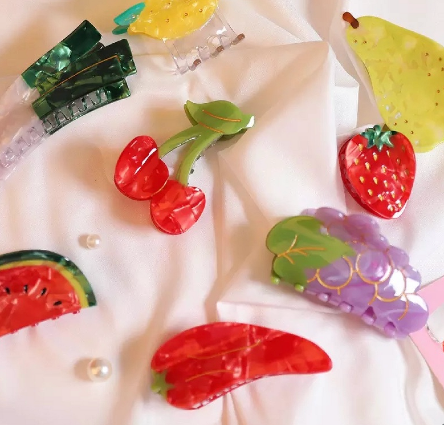 Fruit-Shaped Hair Clips