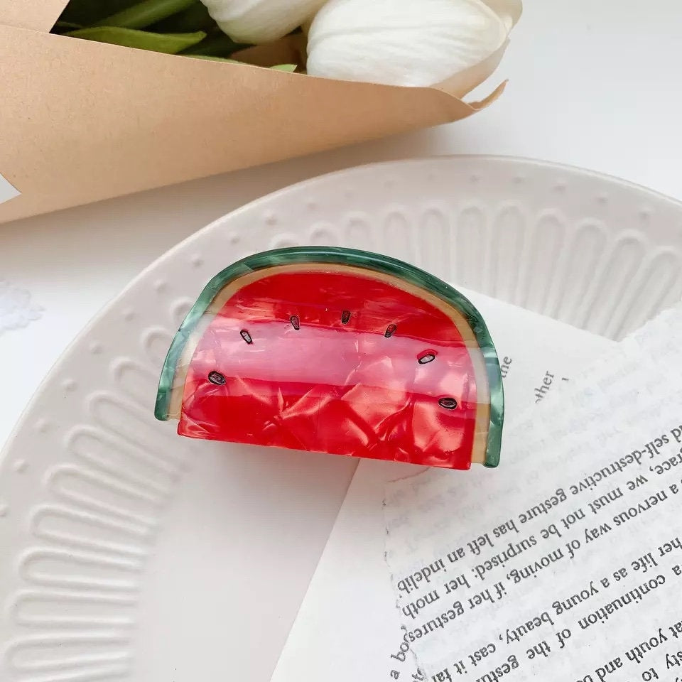 Fruit-Shaped Hair Clips with Fortunes Inside for Happy Days (ft. Watermelon, Pineapple, Banana and more)