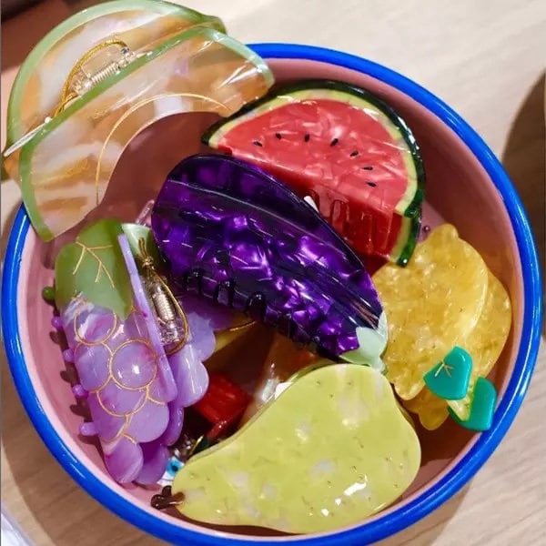 Fruit-Shaped Hair Clips with Fortunes Inside for Happy Days (ft. Watermelon, Pineapple, Banana and more)